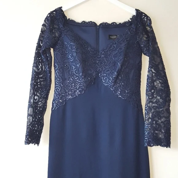 Tadashi Shoji | Sequin Off Shoulder Gown - Picture 3 of 14